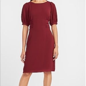 Express cinched dress in color wine